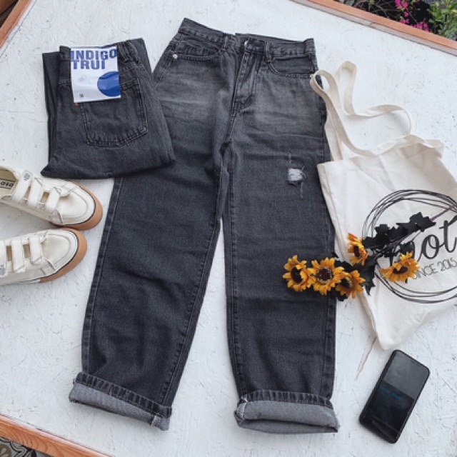 QUẦN JEAN XÁM KHÓI RÁCH CÁ TÍNH