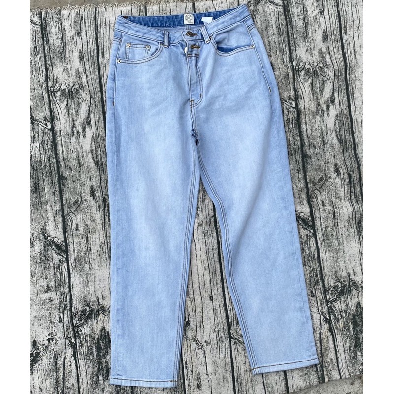 Quần jeans 2 nút dáng baggy xuất khẩu dư xịn