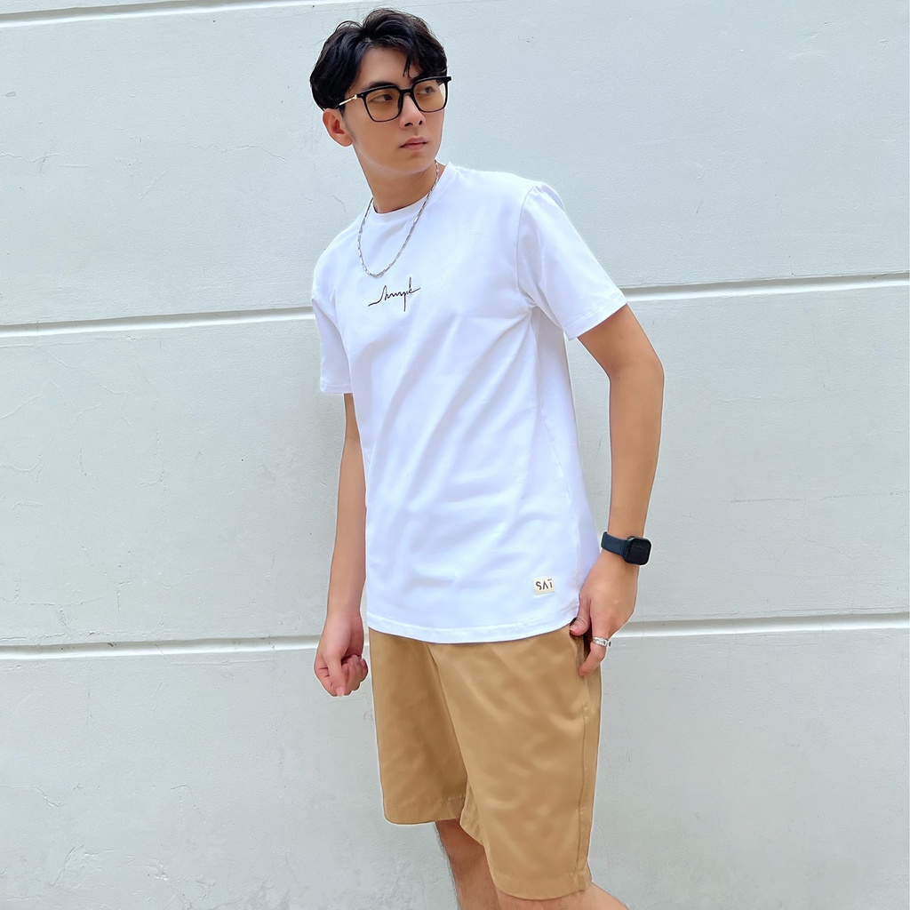 Áo thun trơn, T'shirt Basic Simple cổ tròn SAT SP-03 unisex, vải cotton mềm mịn, dày dặn, trẻ trung chuẩn form
