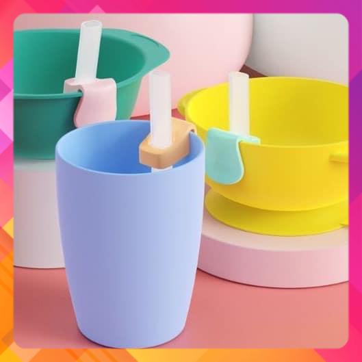 Ống hút silicon -ống hút silicon cho bé kẹp vào cốc hoặc bình -Ống hút silicon thay thế -An toàn, chịu nhiệt tới 120 độ