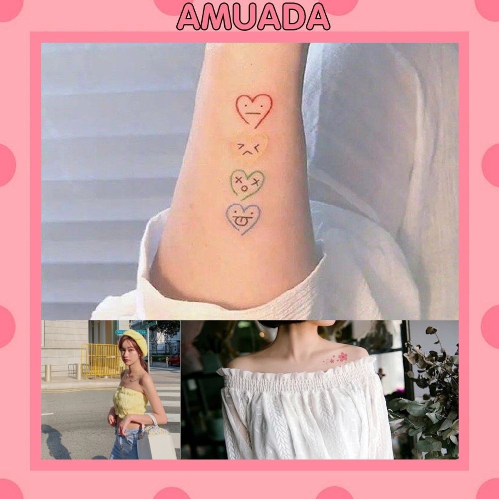 Set 30 tờ hình xăm dán Amuada hình xăm mini tatoo phong cách độc lạ HX1