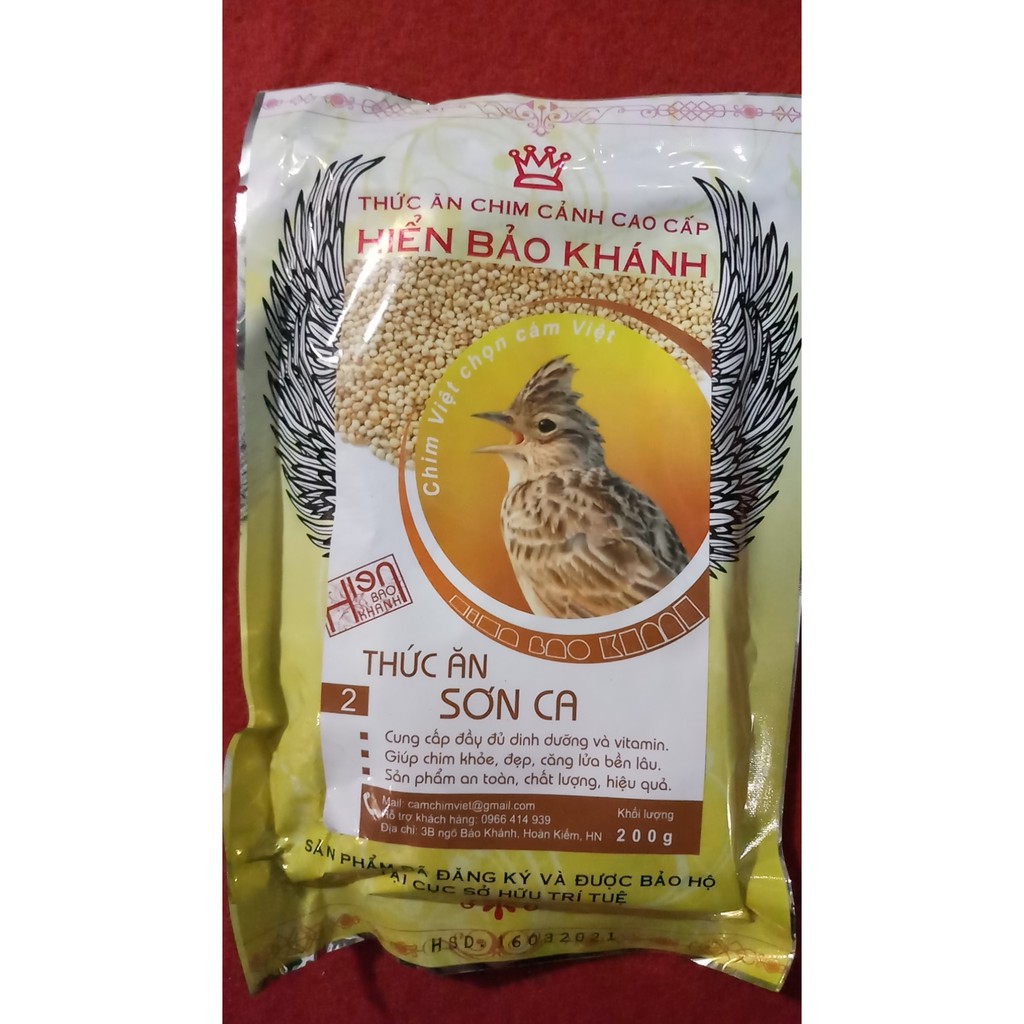 Cám Sơn Ca Hiển Bảo Khánh Chim Căng Lửa (Số 2) 200Gr - Thức Ăn Chim Cao Cấp