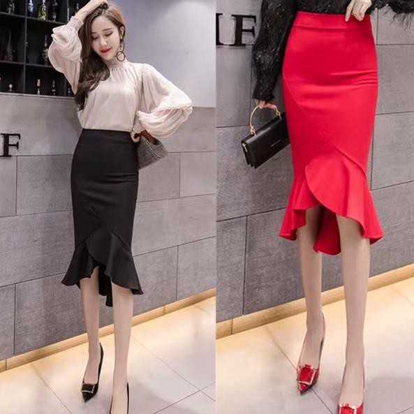 [NEW] CHÂN VÁY BÚT CHÌ chéo giữa dáng đuôi cá