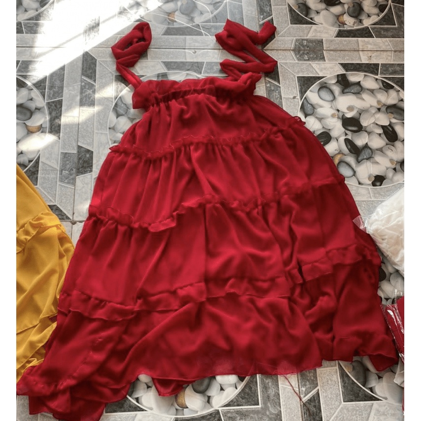 ĐẦM VOAN NỐI TẦNG XINH TỰA CÔNG CHÚA ĐI BIỂN SIÊU HOT PU THỜI TRANG HHP