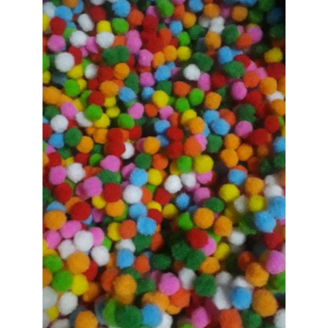 100 pom pom trang trí 1cm