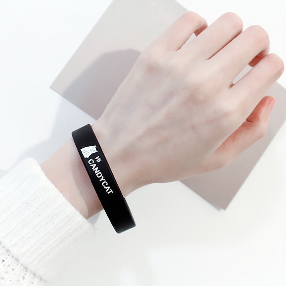 Vòng Tay Silicon Mặt Hình Mèo Bóng Rổ Dành Cho Cặp Đôi