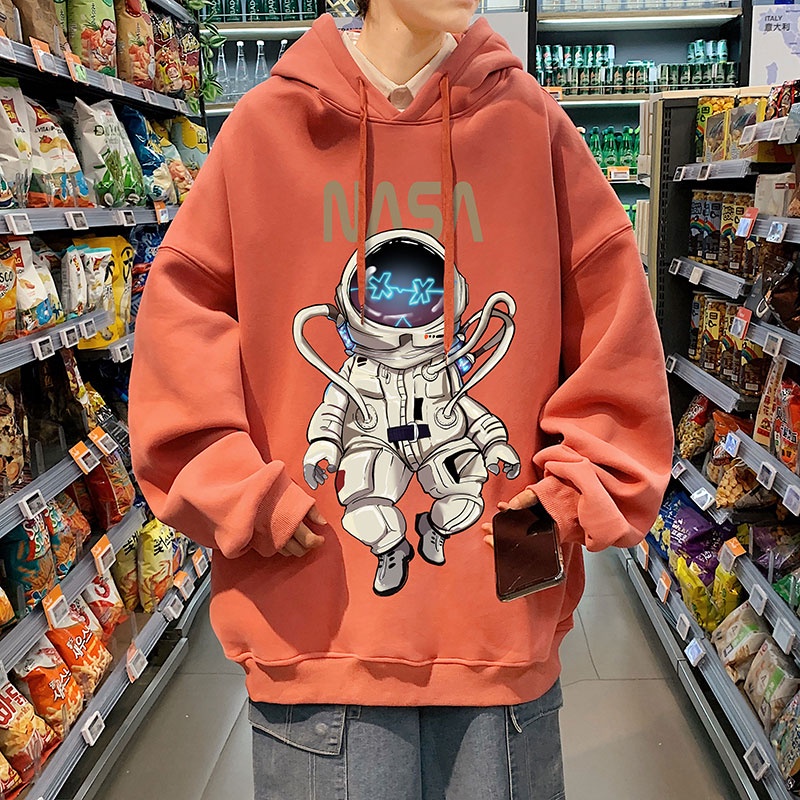 Áo hoodie sweater in hình phi hành gia thời trang xuân thu 2021 thịnh hành mới cho nam