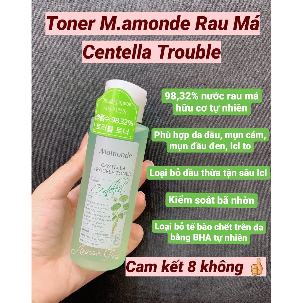 Nước Hoa Hồng Rau Má Mamonde Centella Trouble Toner 150ml