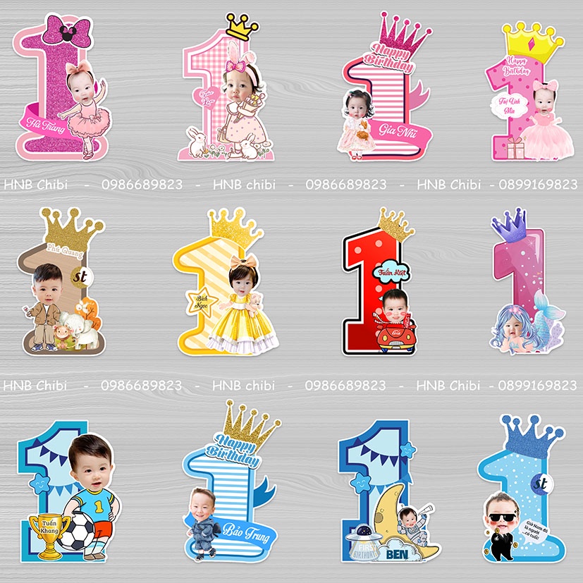 Chibi số tuổi, chibi sinh nhật, chibi cho bé thiết kế theo yêu cầu