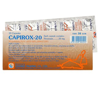 1 hộp 10 Viên uống đau xương khớp gout Capirox-20 Thái Lan