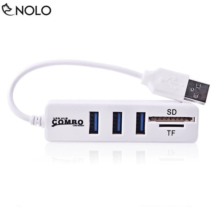 Bộ Hub USB 2.0 Combo Có Tích Hợp 3 Cổng USB Và 2 Cổng Thẻ Nhớ SD, TF