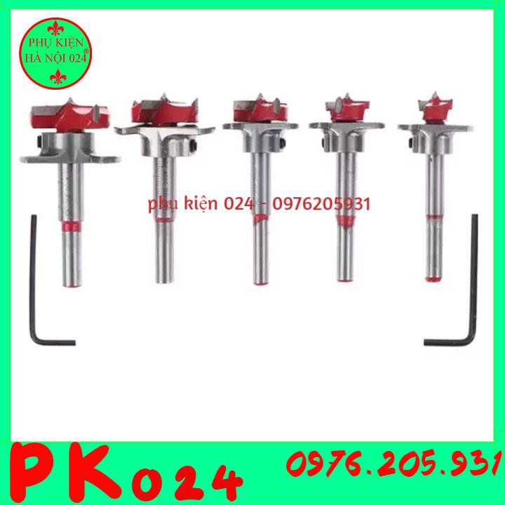 Bộ 5 Mũi Khoan Khoét Lỗ Gỗ, Nhựa Đường Kính 15-35mm cao cấp