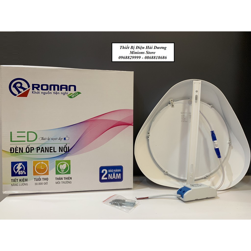COMBO 3 ĐÈN ỐP NỔI PANEL LED ROMAN ELT8008 18W (Viền trắng) - Bảo hành 12 tháng