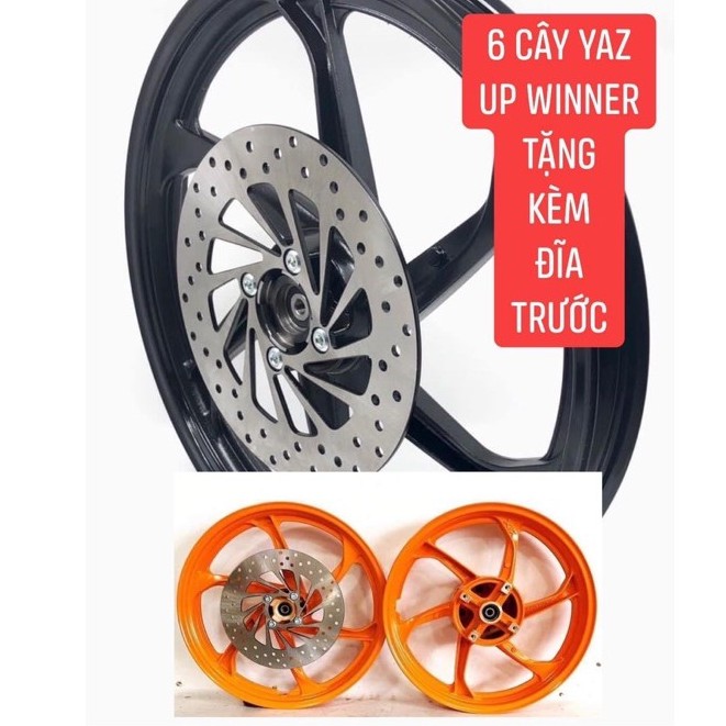 VÀNH MÂM 6 cây mẫu YAZ X1R  XE WINNER TẶNG ĐĨA TRƯỚC 260MM