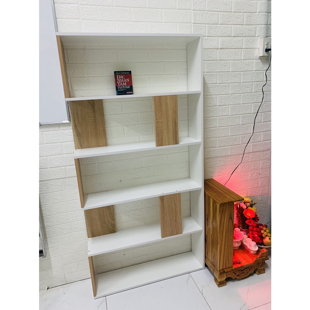 (XẢ) Kệ sách gỗ kệ để đồ nhiều ngăn hiện đại lạ mắt decor quán cafe trang trí nhà cửa - gp105b
