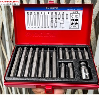Bộ mũi vít đóng 15 chi tiết bông t10-t55 kingtony 1015pq