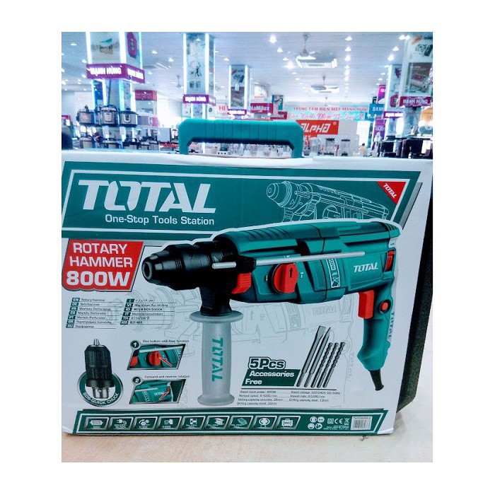 Máy khoan búa Total TH308266 - 800W - 3 chức năng