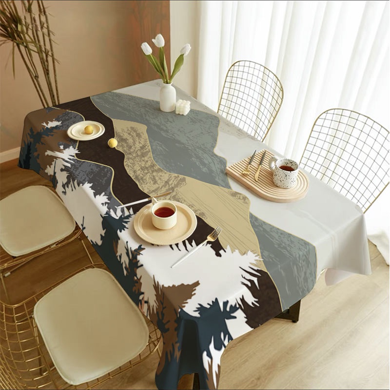 Phong Cách Bắc âu Khăn Trải Bàn Hình Chữ Nhật Sơn Mô Hình Núi Khăn Trải Bàn ánh Sáng Nhà Sang Trọng Khăn Trải Bàn Phòng Khách Cà Phê Khăn Trải Bàn