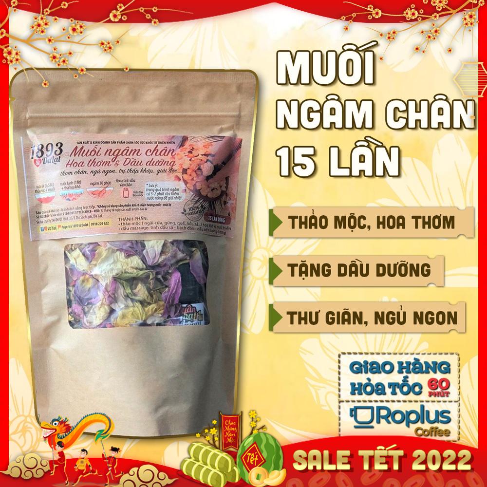 Muối ngâm chân thảo dược, hoa thơm, tặng kèm dầu dưỡng chân Đà Lạt 1893 thư giãn, ngủ ngon