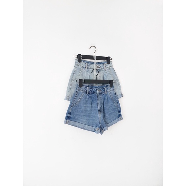 AfterBefore | Quần Shorts Denim Xếp Ly 2 Màu