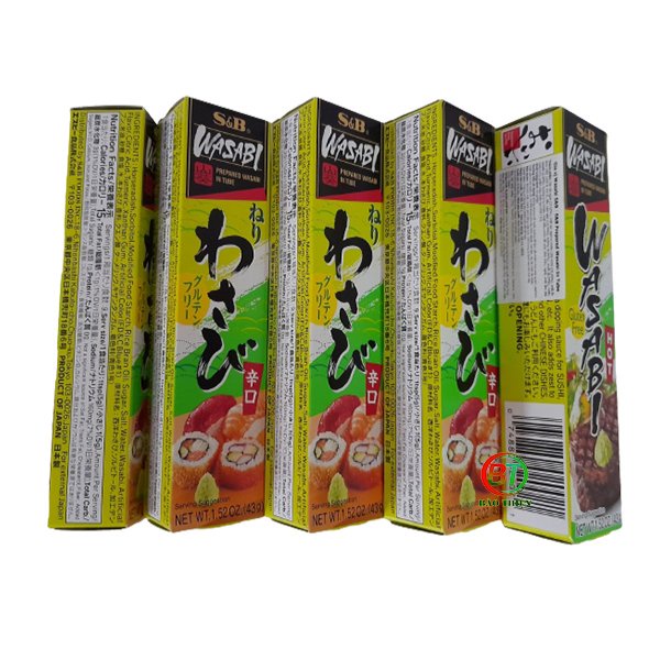 Mù tạt Wasabi S&amp;B Prepared Wasabi In Tube (Hàng nhập khẩu) hộp 43g