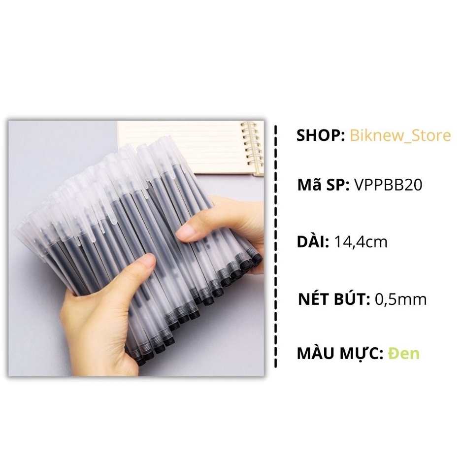 Bút bi nước đen gel 0,5mm cho học sinh sinh viên đẹp với bộ dụng cụ học tập văn phòng phẩm - VPPBB20
