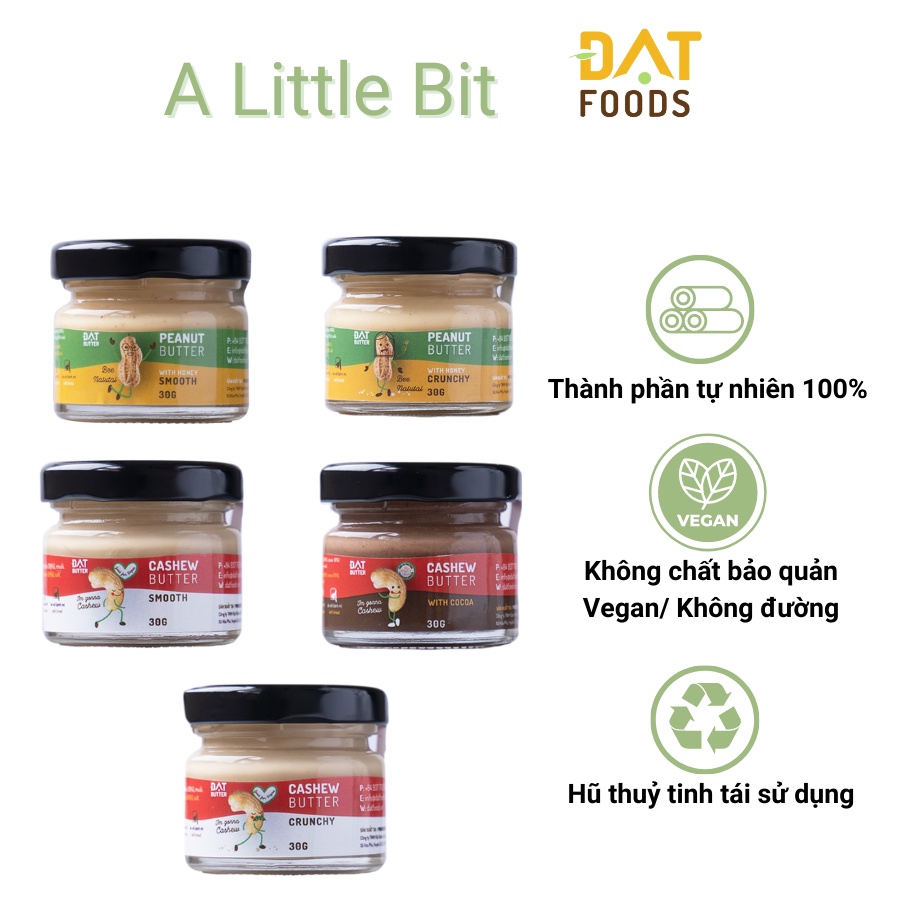 Bơ đậu phộng không chất bảo quản, không đường, Eatclean- Đạt Food 30g