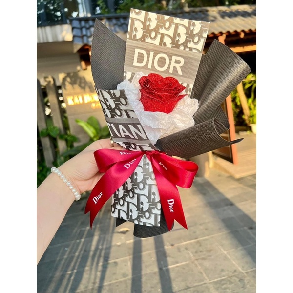 Bó hoa sáp nhũ bông hồng 🌹 vĩnh cửu gói giấy hàn cao cấp ko nhăn ko nhàu