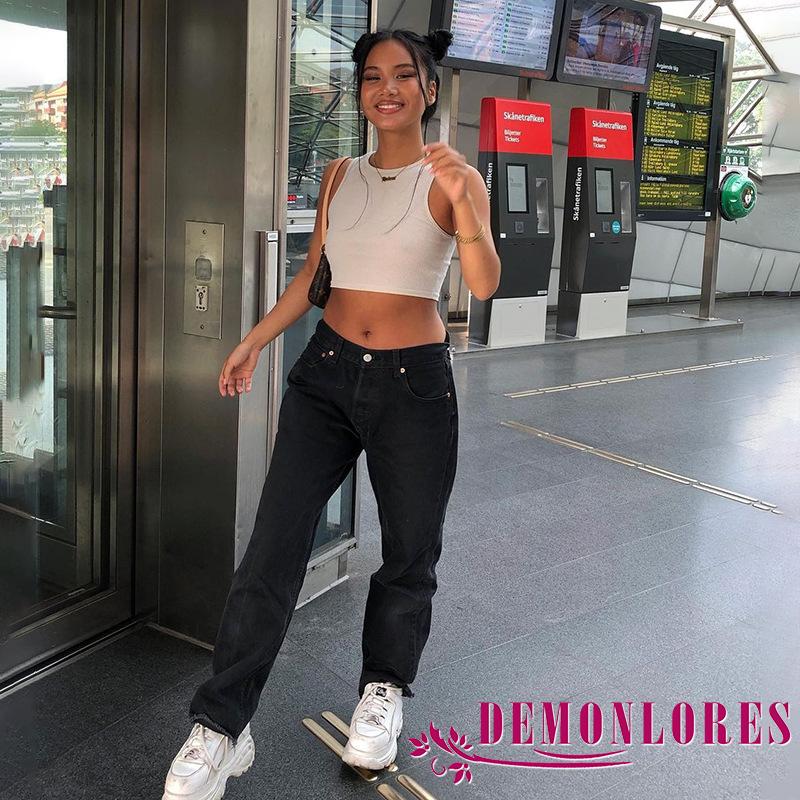 Áo Croptop Không Tay Màu Trơn Thời Trang Cho Nữ