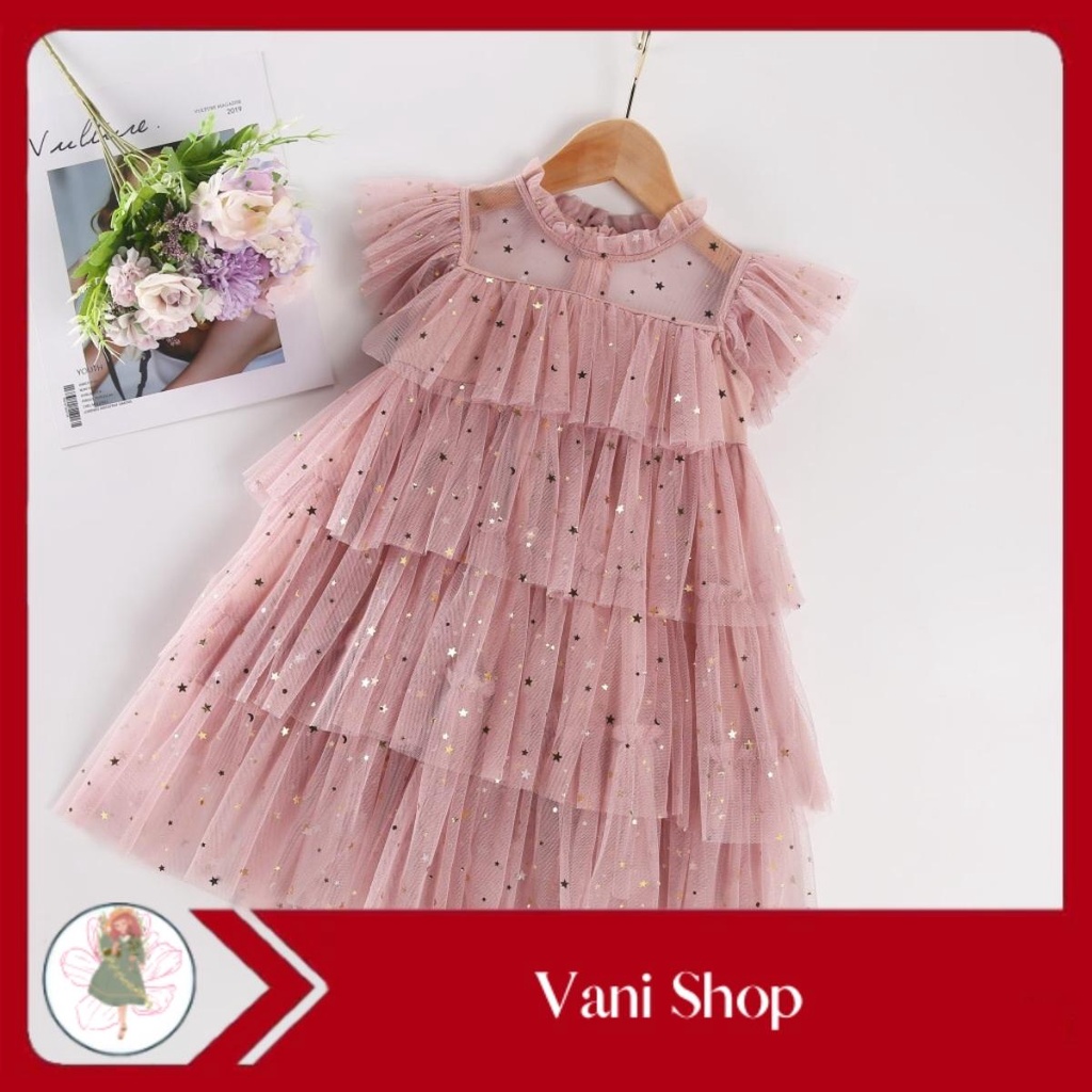 Đầm bé gái siêu dễ thương kiểu công chúa xinh đẹp cho bé từ 17kg đến 27kg