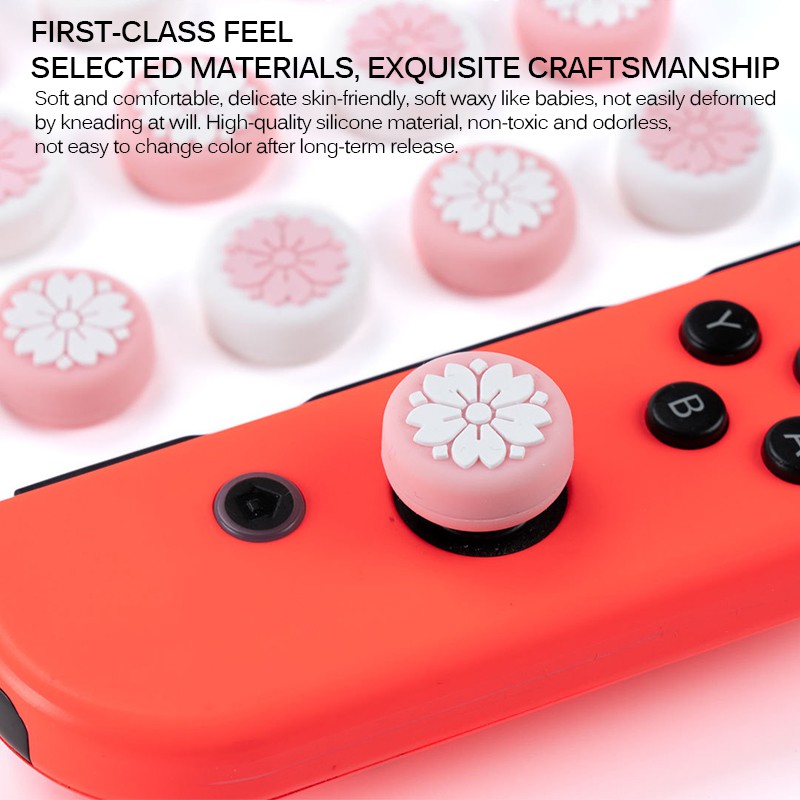 IN STOCK Cute Sakura Thumb Stick Grip Cap Joystick Cover For Nintend Switch Controller Gamepad Thumbstick Case