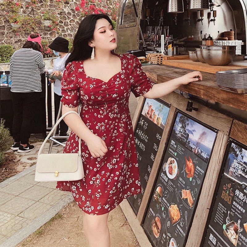 SẴN Váy đỏ hoa nhí bigsize 6-100kg