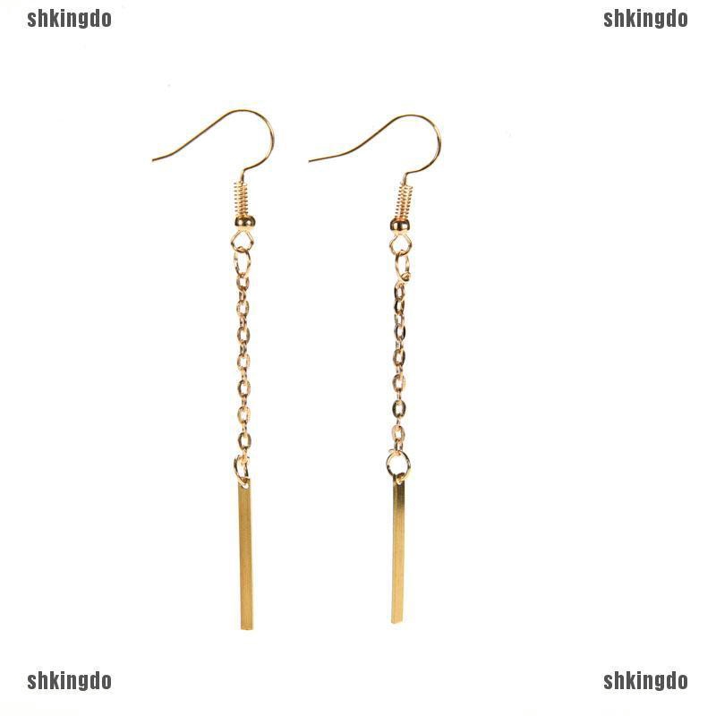 Hoa tai dáng treo mạ vàng thiết kế đơn giản thời trang