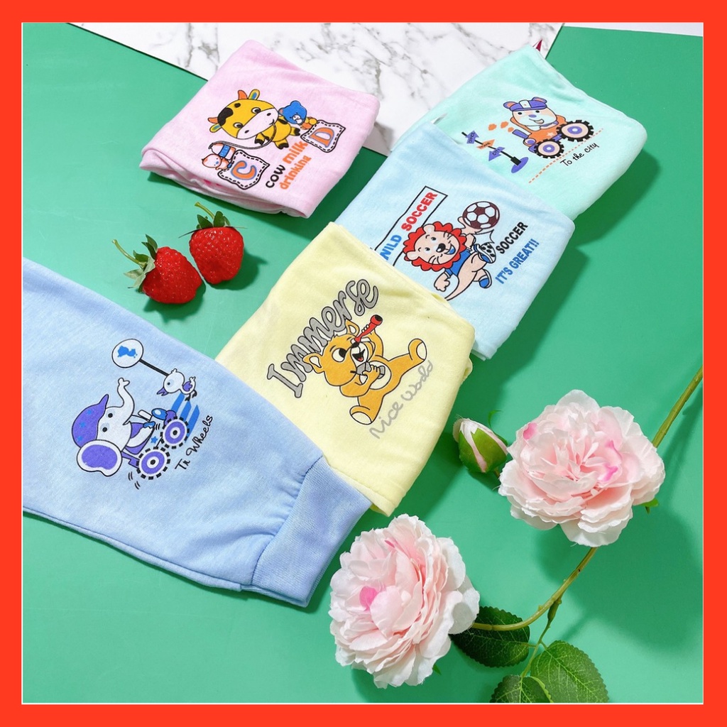 Quần Dài Mông thú in hình cho bé yêu,Chất liệu 100% cotton, mềm mại, thấm hút mồ hôi tốt và mát mẻ