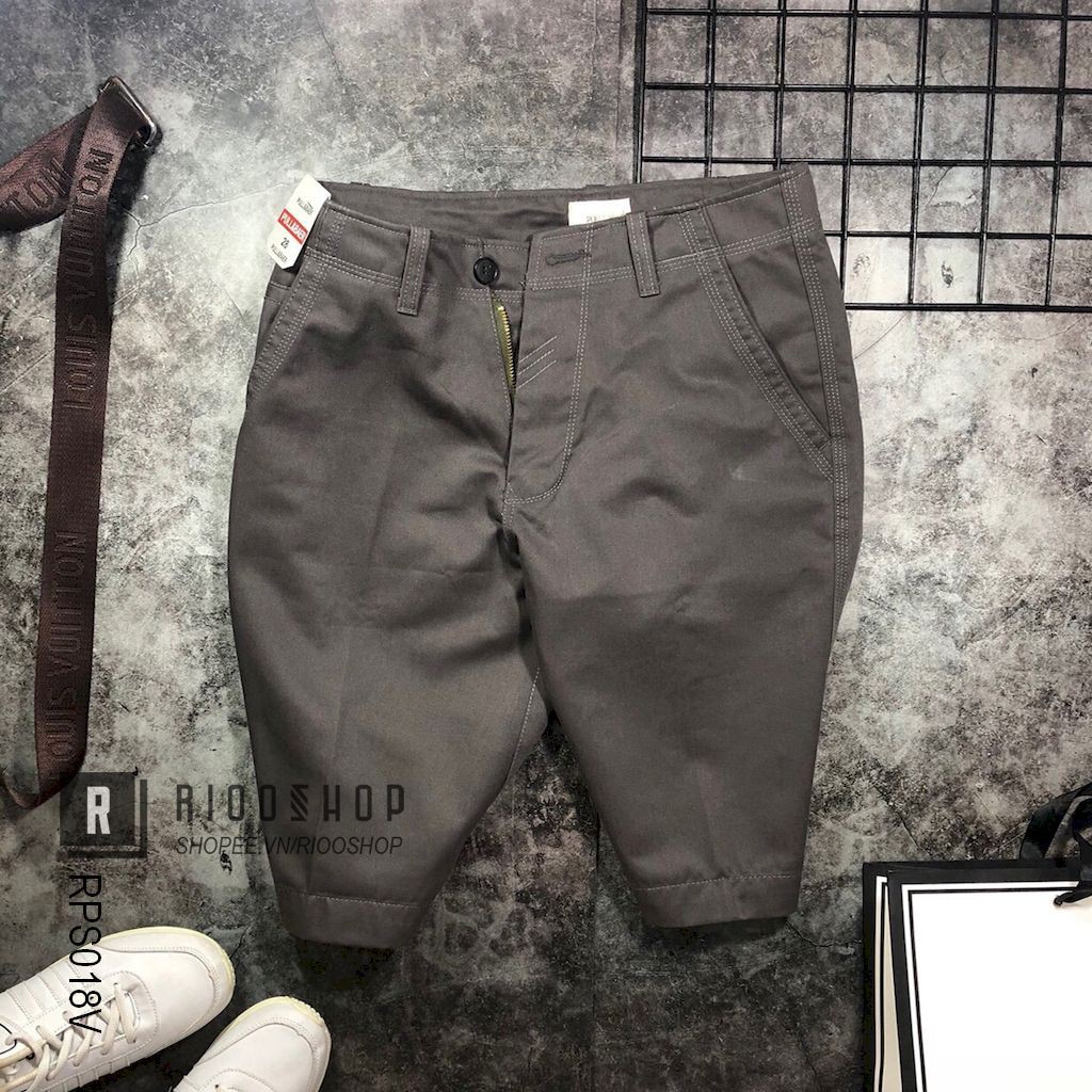 Quần short kaki nam xám đen cao cấp cá tính RPS018