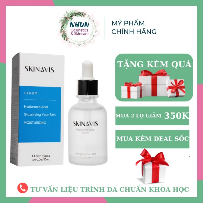 [CHÍNH HÃNG] Tinh Chất Serum SKINAVIS Cấp Ẩm Phục Hồi sáng da  Hyaluronic Acid &amp; Niacinamide + B5 Hàn Quốc