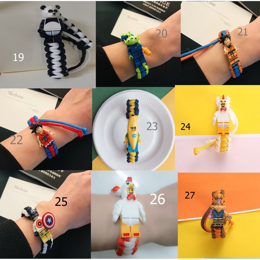 Vòng tay minifigure paracord lego ulzzang siêu anh hùng - songoku- hoạt hình siêu hot hit 2019 full 50 mẫu | BigBuy360 - bigbuy360.vn