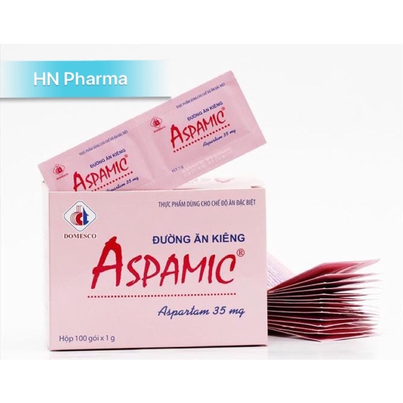 Đường ăn kiêng Aspamic ( hộp 100 gói) dùng cho người tiểu đường