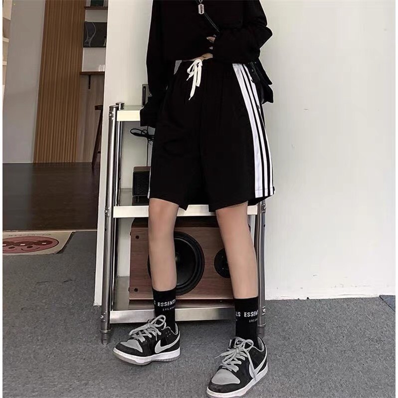 Short Lửng Nữ Sọc Khuy  Nana's House - FREESHIP  Quần đùi cúc bấm dáng suông form rộng, cá tính