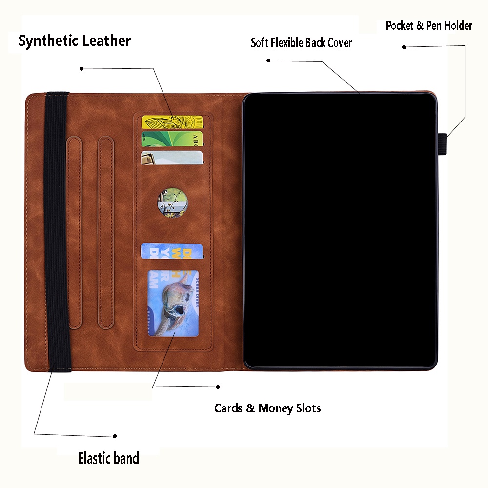 LENOVO Bao Da PU Máy Tính Bảng Nắp Lật 3D Cho XiaoXin Pad 2022 10.6in TB-125FU TB-128FU M10 Plus  10.61 "TB-125 TB-128 Ốp