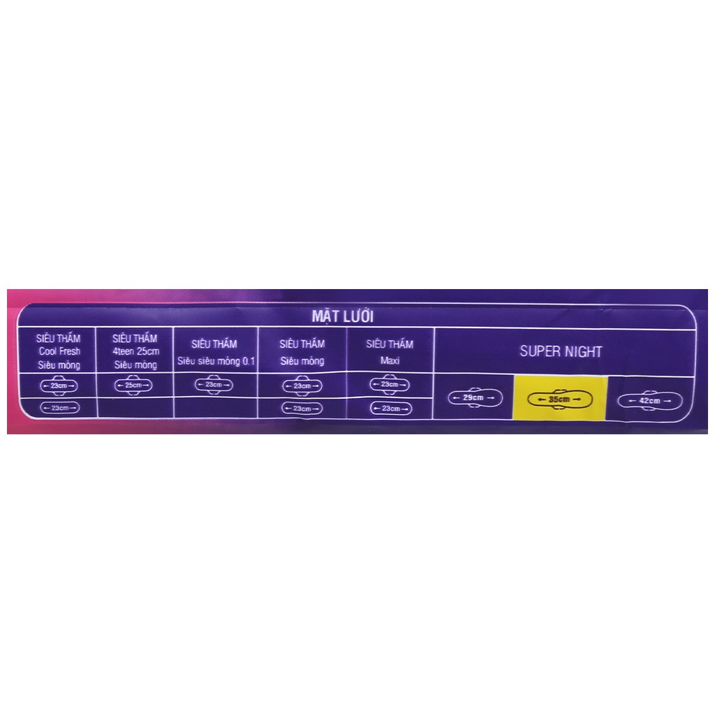 Băng vệ sinh ban đêm Diana Super Night chống tràn 3 miếng 35cm