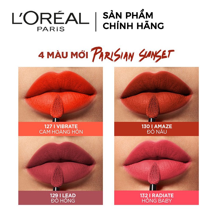 [CHÍNH HÃNG] Son Kem Lì L'Oreal Paris Rouge Signature Matte Liquid Lipstick Mỏng Nhẹ Môi PL828