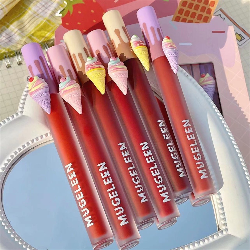 Abpopa MUGE LEEN® Set 6 Son Kem Mịn Mượt Như Nhung Lâu Trôi Và Lên Màu Đẹp
