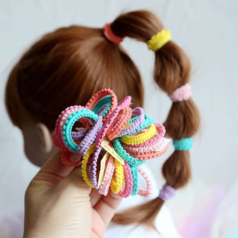 Set 5 Dây Cột Tóc Cao Su Co Giãn Nhiều Màu Sắc Cho Bé Gái