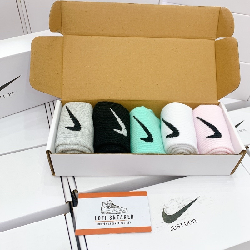 Combo Tất Vớ Thể Thao Sneaker Dễ Phối Đồ Cao cổ, Fullbox Cao Cấp Hàng xuất dư Dệt Logo sắc nét Hộp quà tặng PHỤ KIỆN