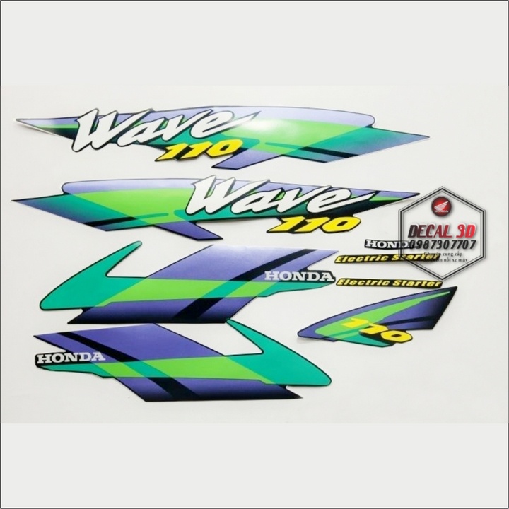 TEM WAVE THÁI 110 XANH NHỚT HÀNG ZIN 3 LỚP KHÔNG PHAI MÀU