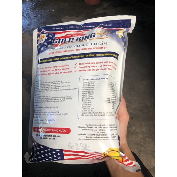 Gold king siêu tăng tốc gia súc gia cầm gói 100g