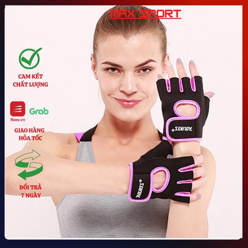 Bộ đôi găng tay nửa ngón AOLIKES AL1678, găng tay tập gym chống trượt bảo vệ bàn tay, hàng chính hãng