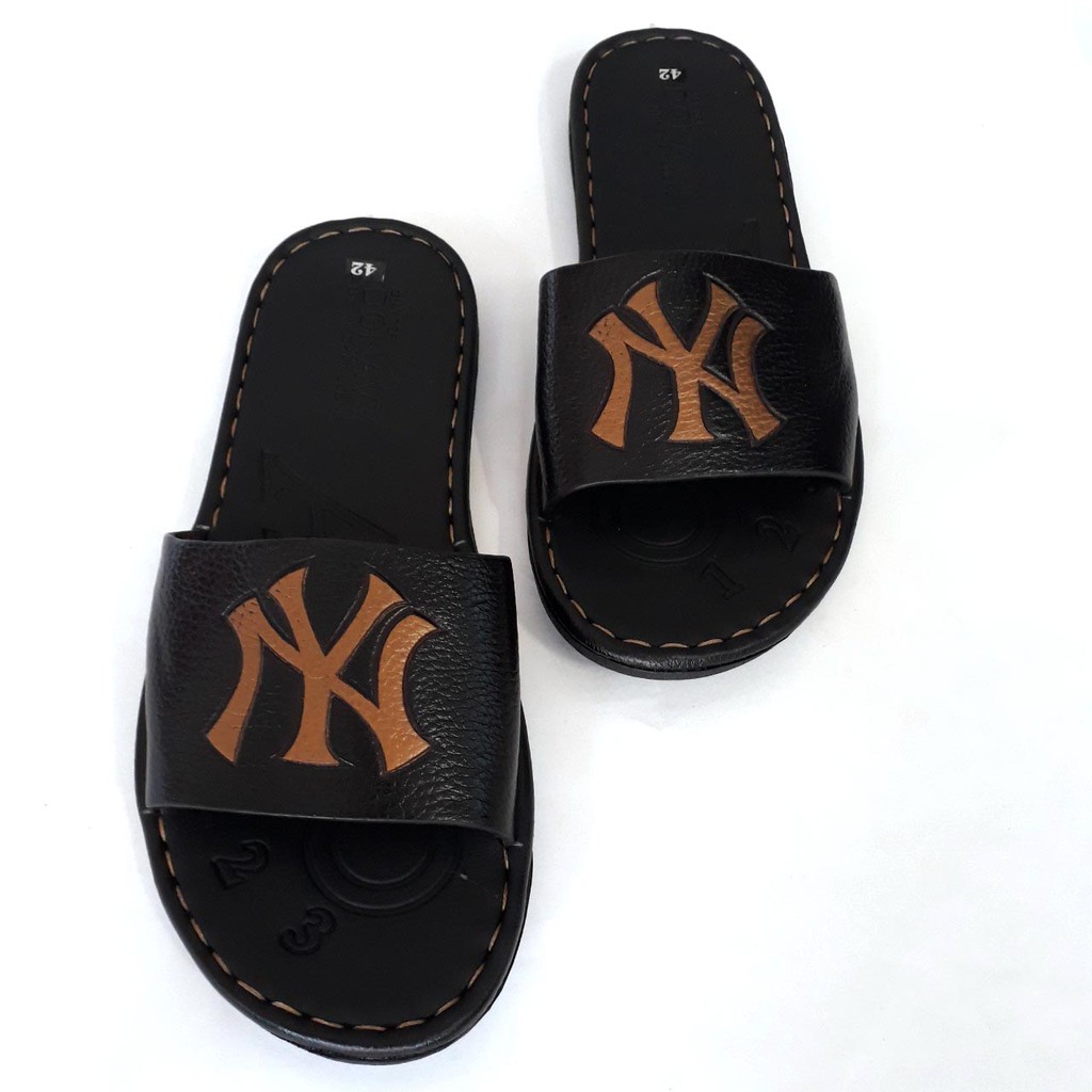 Dép Da Nam Da Bò, Dép Nam Quai Ngang Da Bò Thật Cao Cấp HKT Shop DNA712