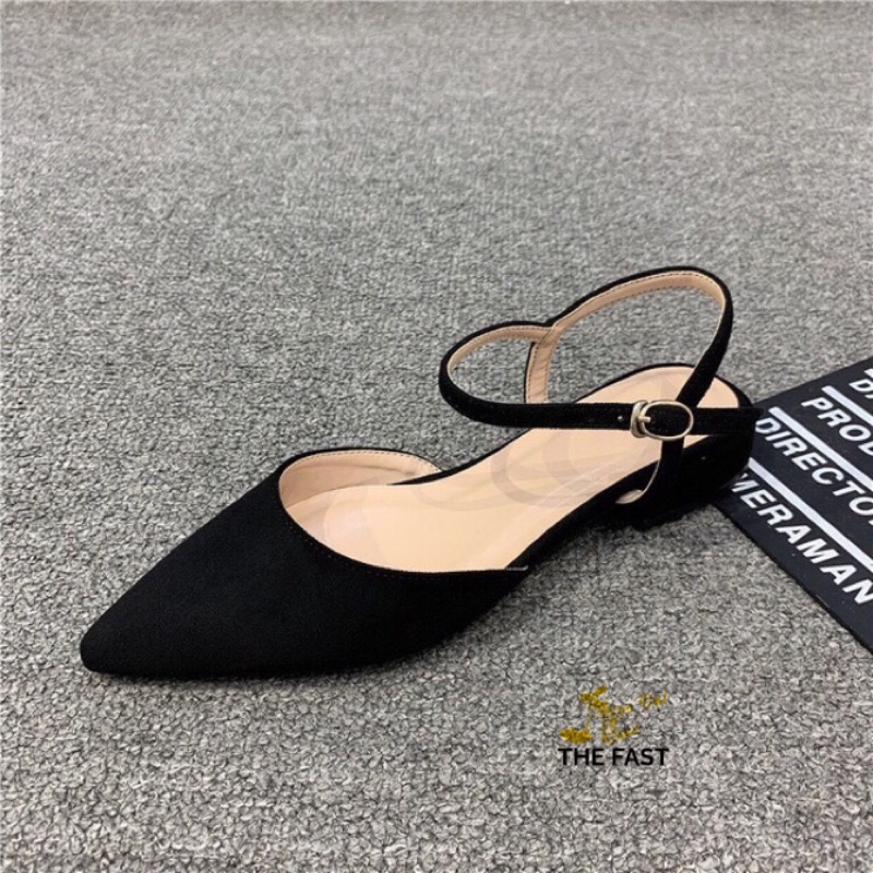 Giày sabo thấp mũi nhọn hậu dây xăng đan dễ thương mới NĐ57